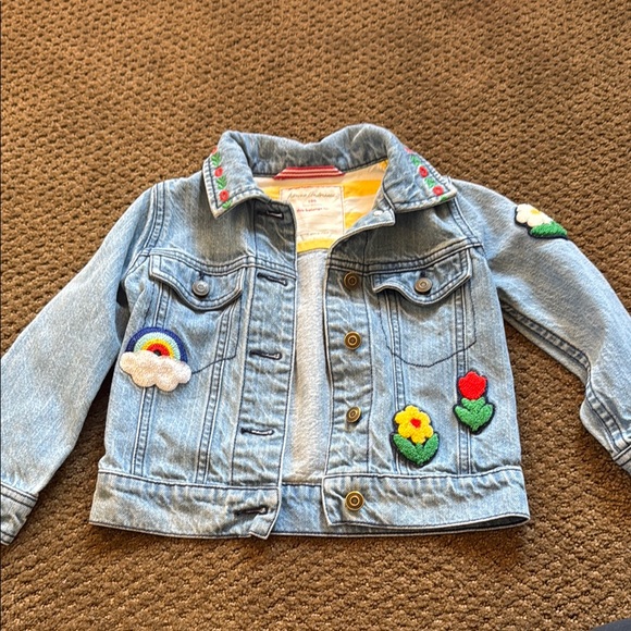 Denim Jacket with Colorful Patches and embroidery - Picture 1 of 3